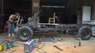 Repair and restore 4-wheeled truck 1250kg episode 3, install driver hood, weld fenders