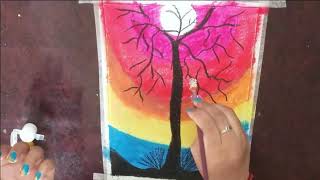 Oil pastel drawing for beginner for kid easy drawing with postal color / oil pastel colour .