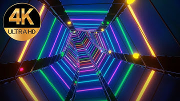 10 Hour TV VJ LOOP NEON Hexagon Metallic Color Abstract Background Video windows 11, 4k Screensaver