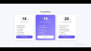 Subscription Plan UI | Pricing Page HTML CSS
