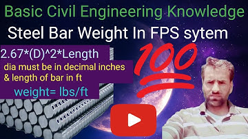 How to calculate steel bar weight in lbs/ft|Fresh civil engineer|steel weight formula|Engineer|