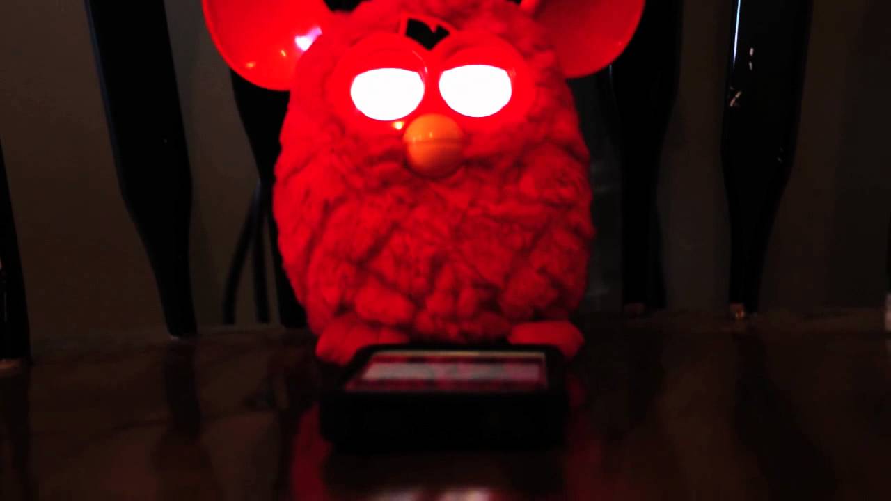 "Furbus" the Furby listening to music and eating