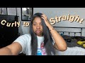 straightening my natural hair from *curly to straight* 3b/3c type hair 2020