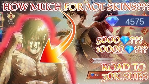 HOW MUCH 💎/DIAMONDS FOR ATTACK ON TITAN SKINS IN MLBB X AOT GACHA DRAWS EVENT 2025 | MLBB