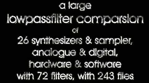 Filter comparsion of synthesizers and samplers
