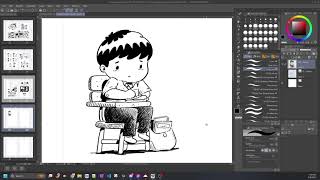 Petro in classroom taking notes (drawing demonstration)