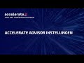 Accelerate Advisor instellingen