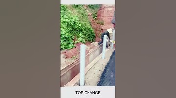 Highway corrugated guardrail pile driver #smartwork #goodtools #viral #Short