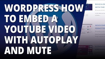Wordpress 2020 Theme Embed A Youtube Video With Autoplay And Mute 👍
