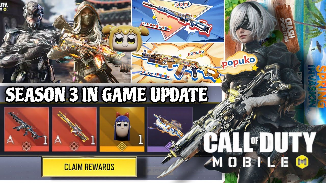 Season 3 in Game Update | Season 3 Free Collab Rewards | Mythic Type 19 ...