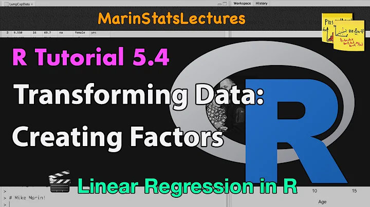 Changing Numeric Variable to Categorical in R | R Tutorial 5.4 | MarinStatsLectures