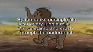 Video thumbnail of "Karaoke / Instrumental - Jungle Book - Colonel Hathi's March + Lyrics"