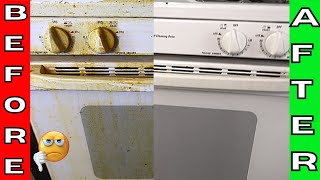 Over 10 YEARS of Grease Build Up on Stove Cleaned!!  So Satisfying!