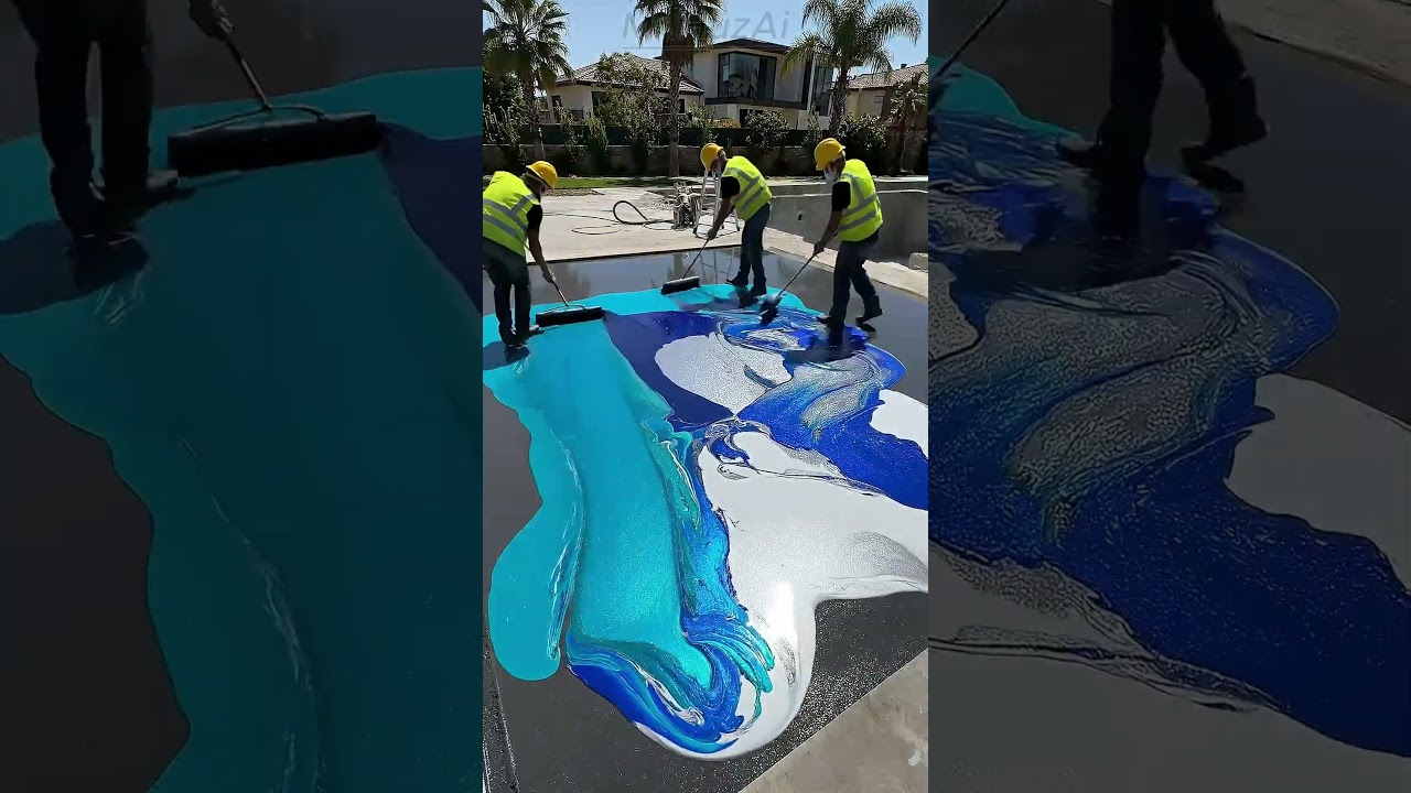 😱This Luxury Epoxy Floor Looks Like Water 😱