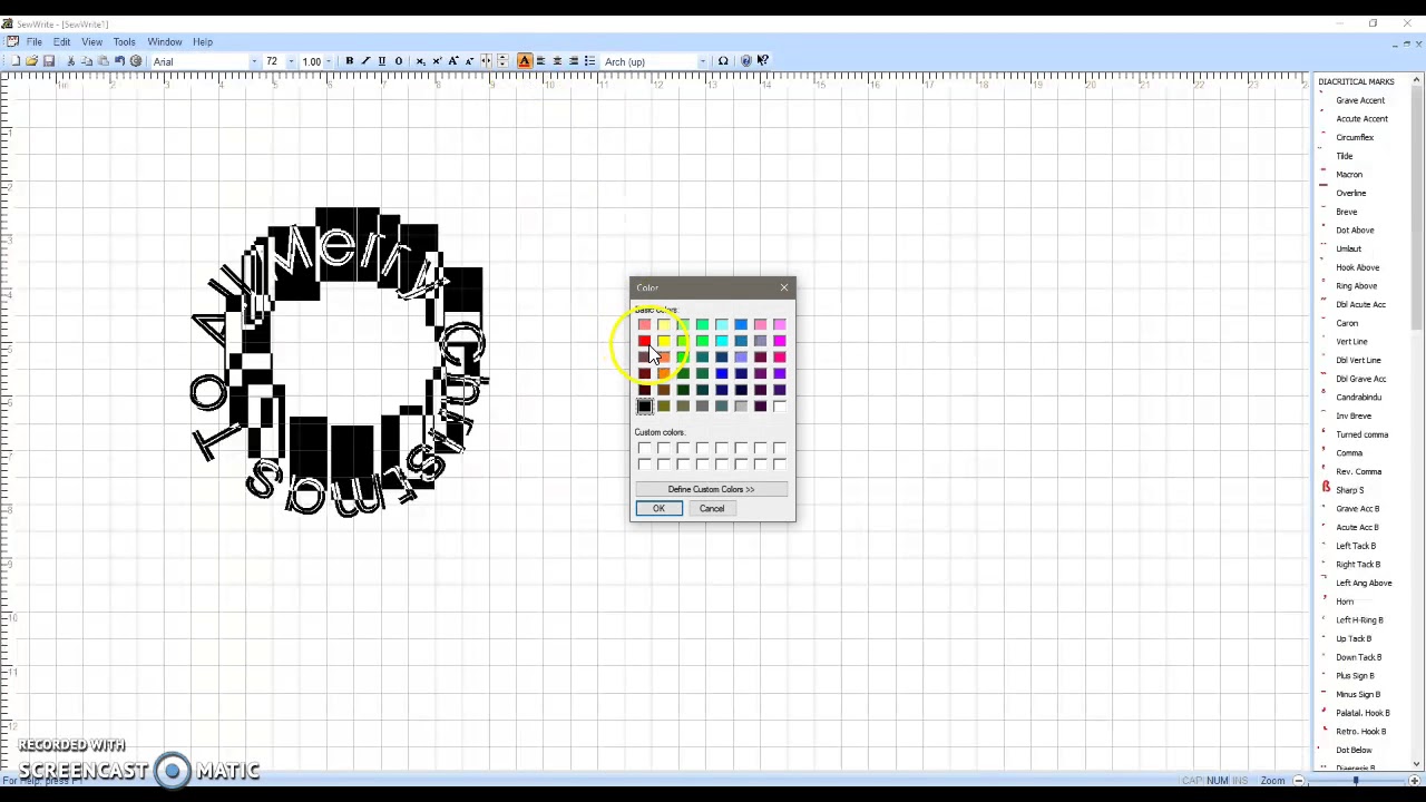 Sew Write How To PlaceText On A Circle YouTube
