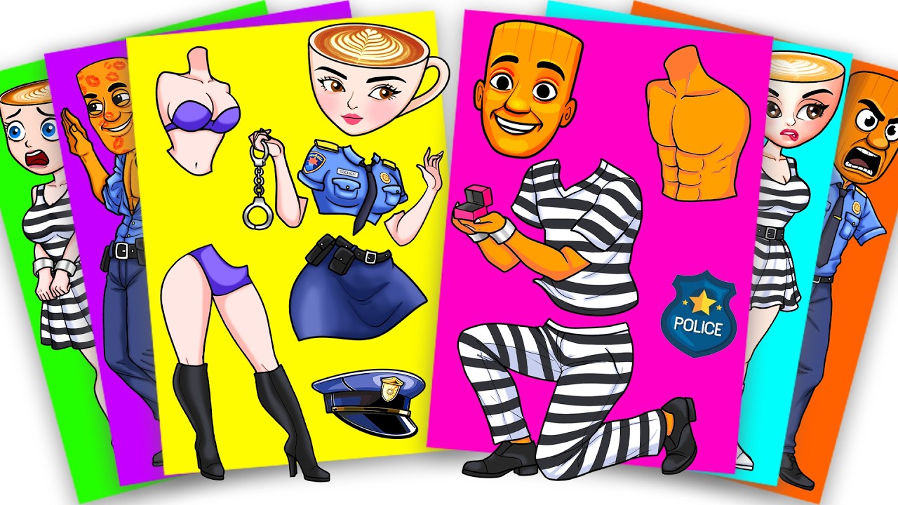 BRAINROT PRISONER TUNG TUNG TUNG SAHUR PROPOSE POLICE BALLERINA CAPPUCCINA | STICKER BOOK DIY