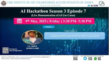 AI Hackathon S3 Ep-7: UC 2 – Comparison of ITC as per GSTR 2A with ITC as per Books – CA Abdul Arbi