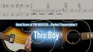 Score / TAB : This Boy - The Beatles - guitar, bass, drums