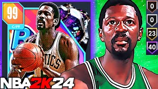 FREE DARK MATTER BILL RUSSELL GAMEPLAY! WHAT THE HECK IS THIS JUMP SHOT?!? NBA 2K24 MyTEAM