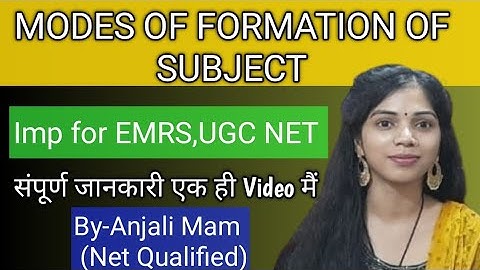 modes of formation of subject