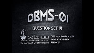 Question Set 14 | Database Management System | Java institute for Advanced Technology.
