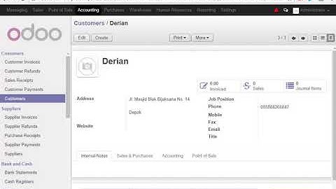 Transaksi Modul Finance & Accounting dengan menggunakan aplikasi Odoo