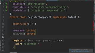 Binding Angular JS User Registration form with component cs5610o sp20 12307