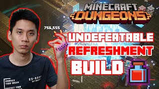 Undefeatable Refreshment Enchantment Build, Instant Cooldown Health Potion - Minecraft Dungeons