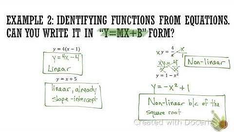 Pre Alg 7.4 Linear and Nonlinear Functions