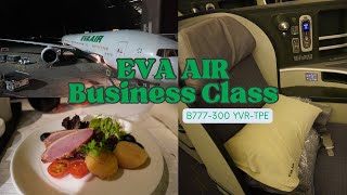 EVA Air B777-300ER Business Class  Flight Review - Vancouver to Taipei