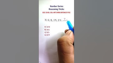 Series| Missing Number Series| Reasoning Classes| Reasoning for SSC CGL GD CHSL| #shorts
