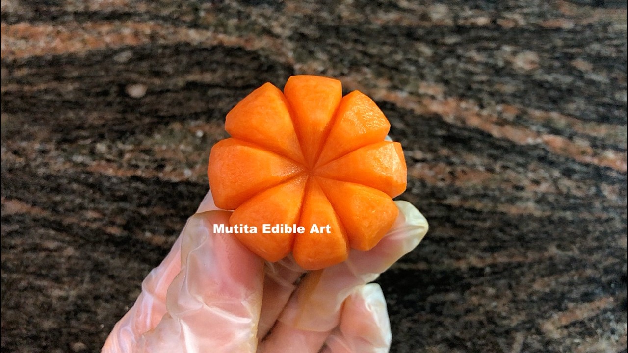 Carrot Wagashi 和菓子 Design Flower | Beginners Lesson | Mutita Art Of Vegetable & Fruit Carving Youtub