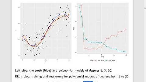 MH4510 Lecture 3 part 1 - training and test sets; bias-variance trade-off