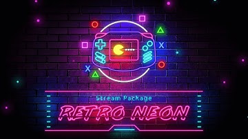 Retro Neon Twitch Overlay Package | Animated Stream Pack