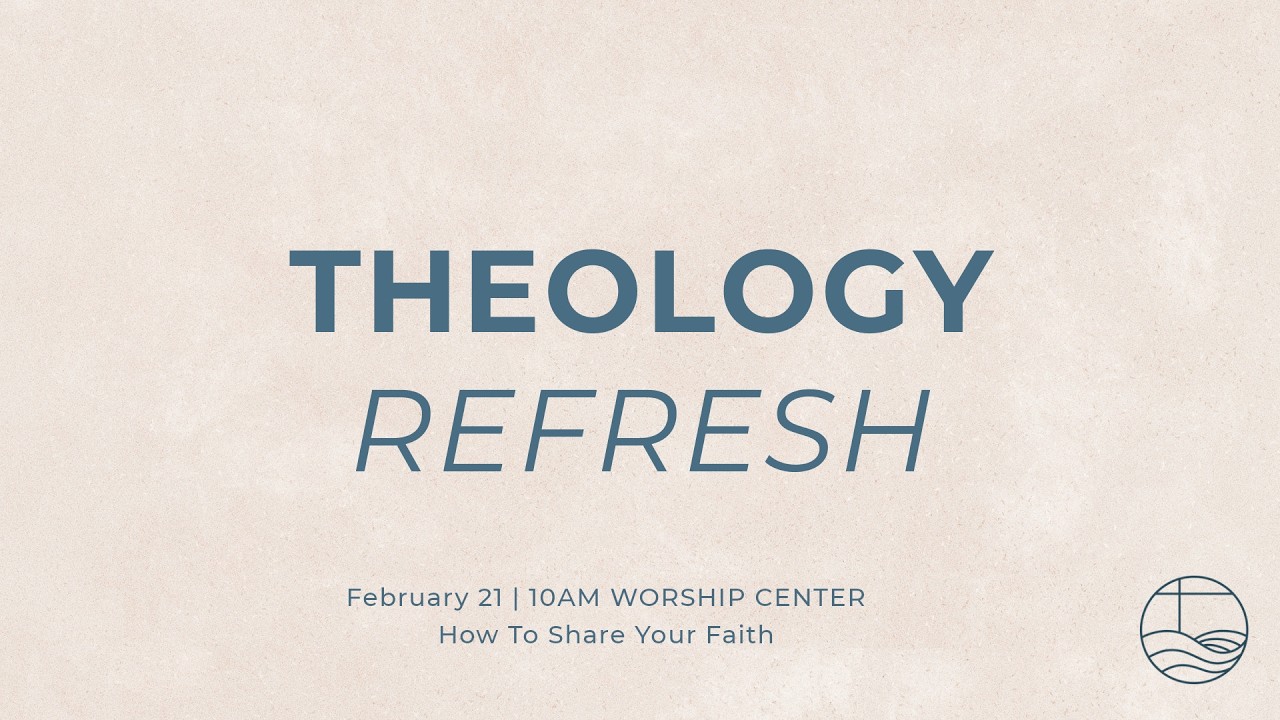 Join us for Theology Refresh—a once-a-month Saturday class designed to deepen your understanding of God’s Word and strengthen your faith. Each month, we’ll explore a different theological topic in a way that’s both engaging and accessible, whether you’re new to the faith or have been walking with Jesus for years. Come ready to learn, ask questions, and be refreshed in your knowledge of who God is and what He has done.

Download the class booklet:
https://www.thelakes.cc/Theology-Refresh-How-To-Share-Your-Faith.pdf