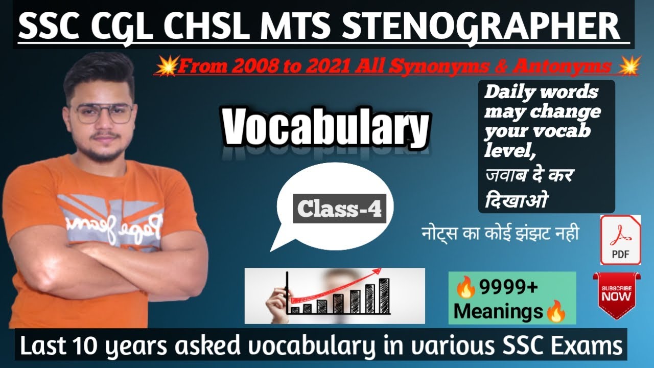 Synonyms and Antonyms for SSC CGL CHSL MTS CPO STENO Class4 Zenith