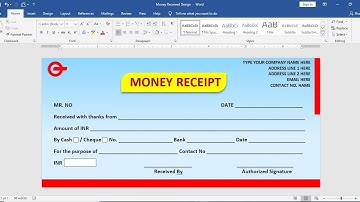 Ms word Tutorial 2020 - New and Advance Money Receipt Bill Design using ms word | new idea |