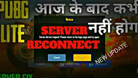 How to fix server reconnect problem in pubg mobile lite