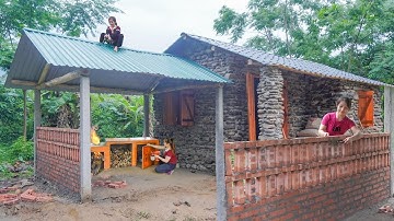 TIMELAPSE --120 Days Alone Girl Build Stone House And Kitchen / from Start To Finish