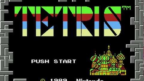 Tetris (USA) (NES) A-Type Gameplay and huge rocket ending