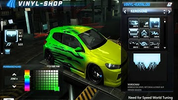 Need for Speed World Tuning Volkswagen Scirocco Vinyl Tuning