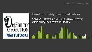 1963 What Was The Sga Amount For Disability Benefits In 1986