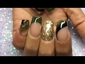 Acrylic Nails | Not Polish | Khaki Black And Gold