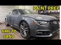 REBUILIDNG A WRECKED AUDI S5 PAINT PREP &amp; LOTS OF SANDING