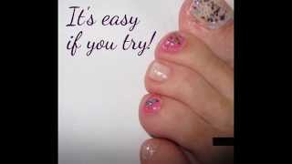 Toe Nail Art - Pink Glitter Nails