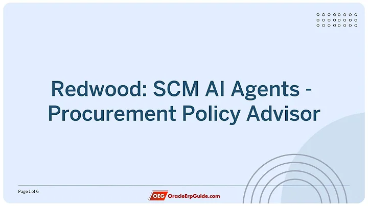 SCM AI Agent - Procurement Policy Advisor - Oracle SCM Cloud