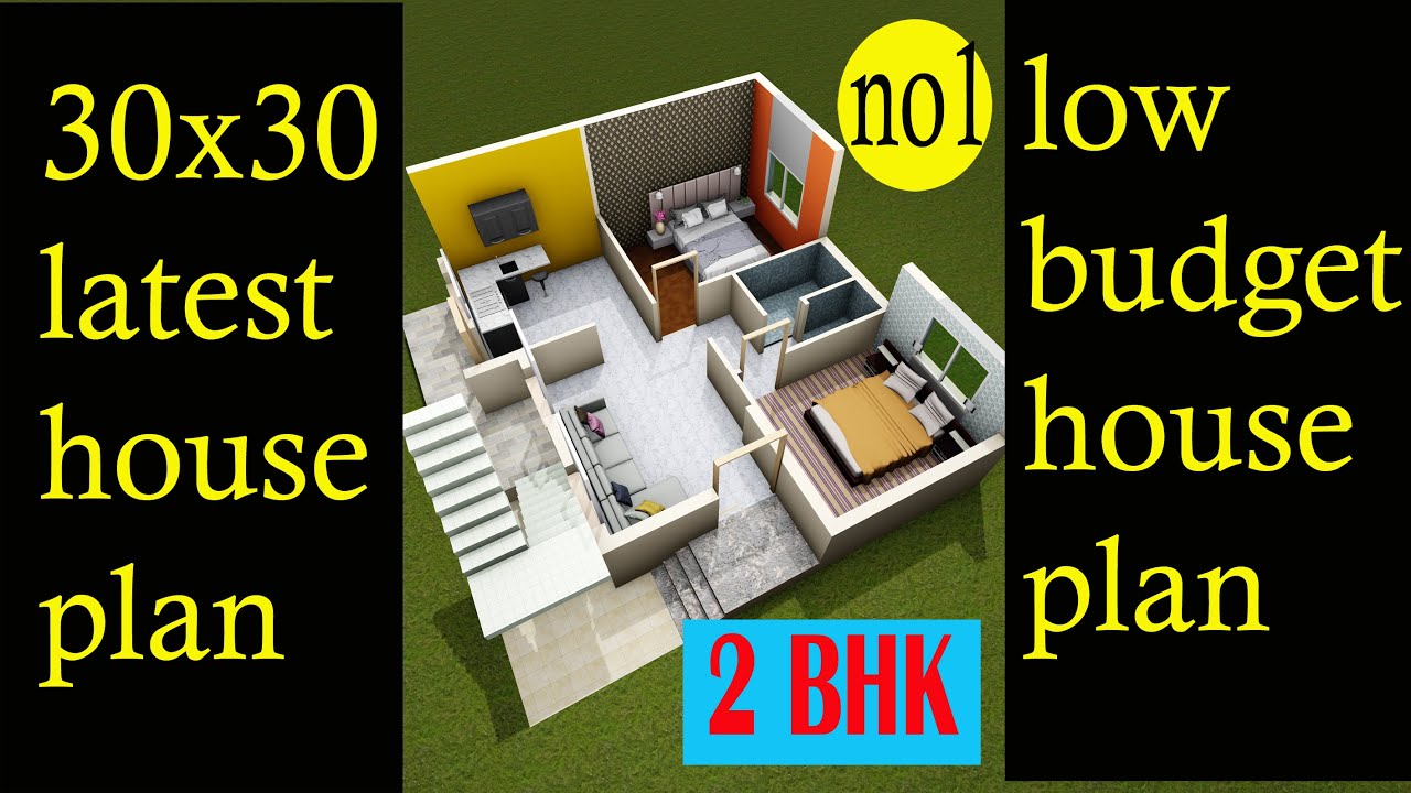 30x30 2bhk House Plan In 900 Square Feet Area Dk 3d Home Design
