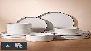 Famiware Nebula Plates and Bowls Sets for 4 12 Pieces Stoneware Dinnerware