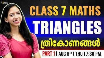 Class 7 Maths | Chapter 3 | TRIANGLES | ത്രികോണങ്ങൾ | Part 1   | Exam Winner
