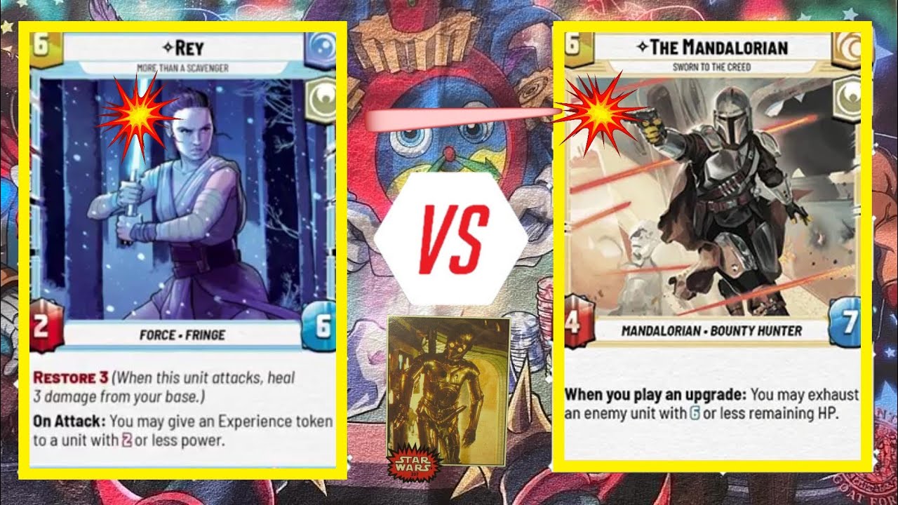 Star Wars Unlimited | Rey VS The Mandalorian (Very Close Game!)